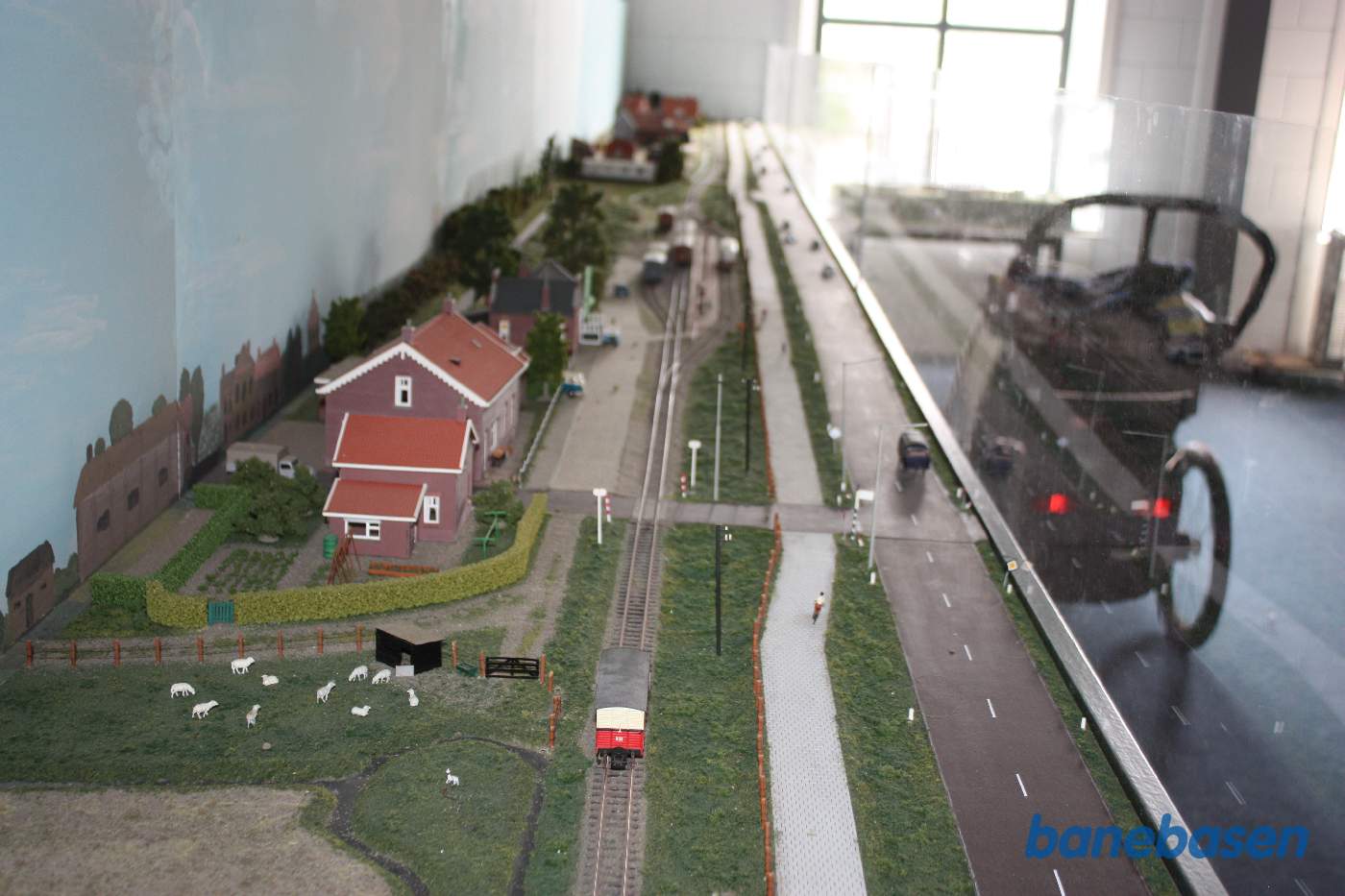 På 1.sal i museet var der en modeljernbane