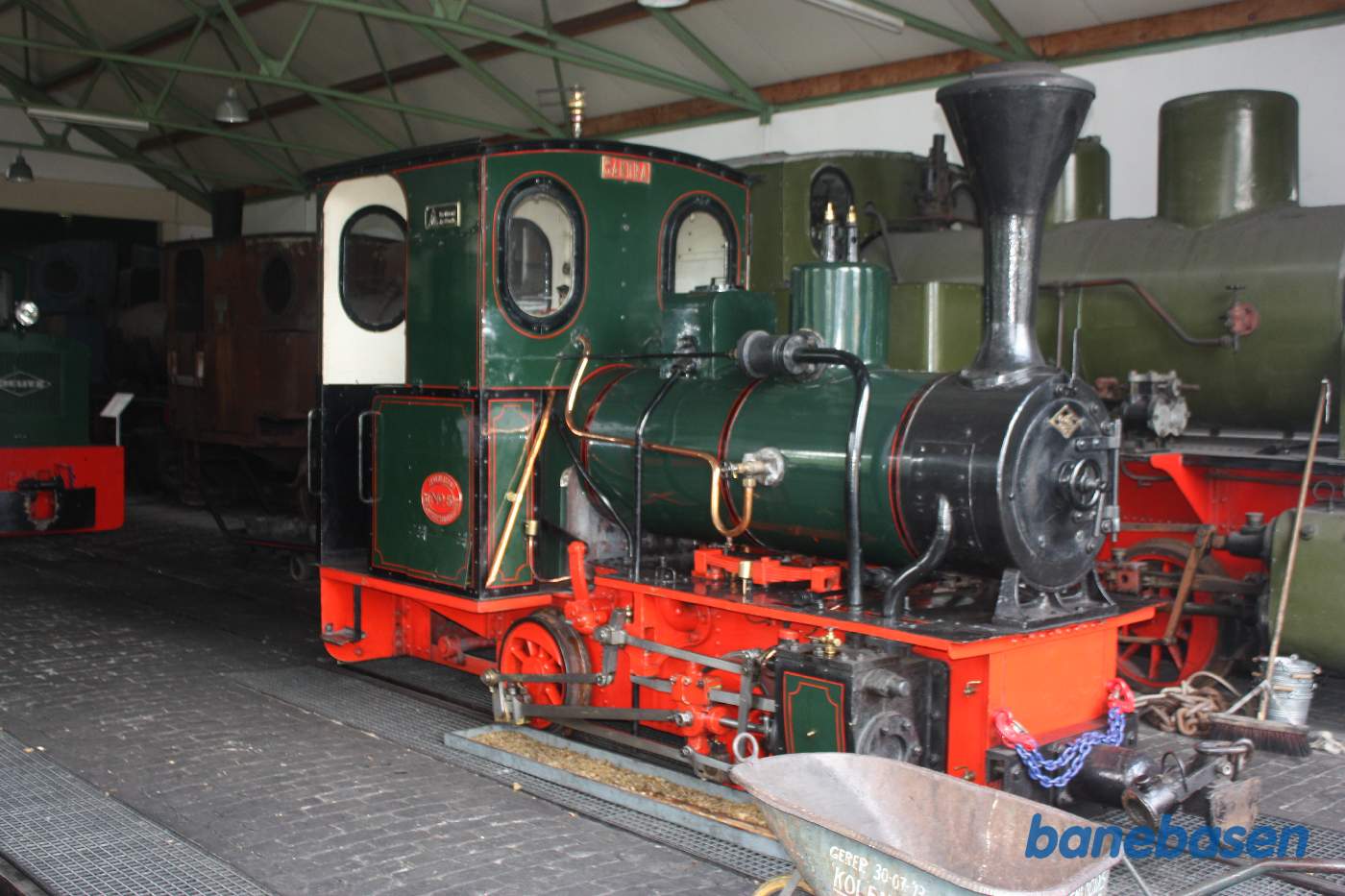Udstillet damplokomotiv