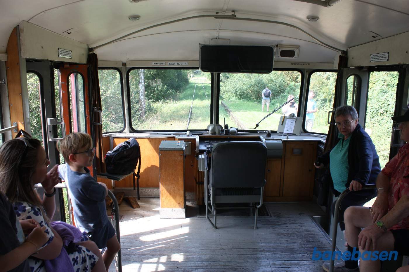 Pakrummet og førerpladsen i styrevognen