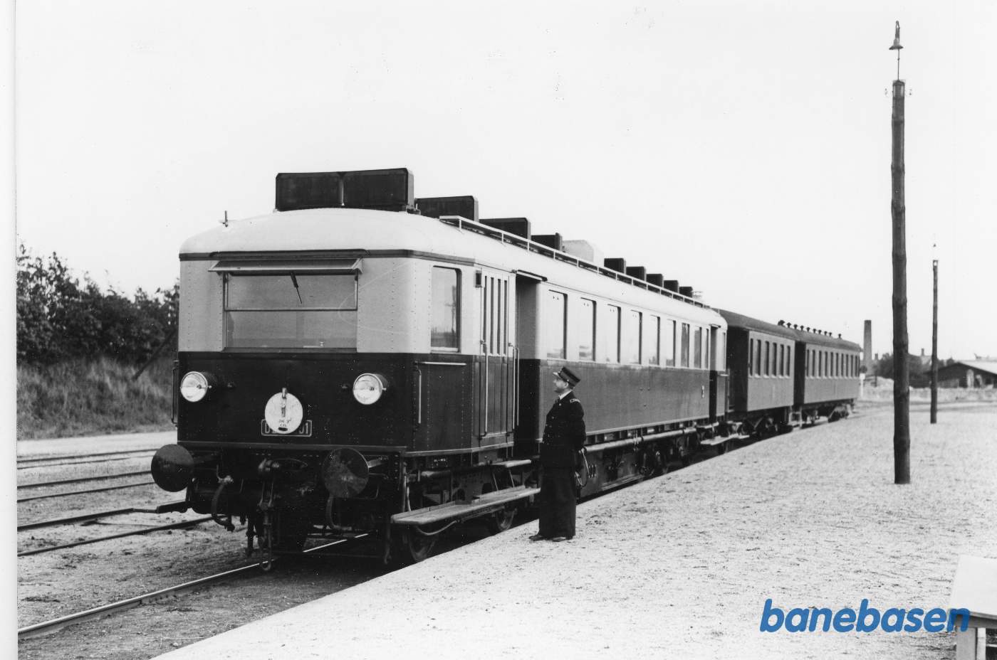 Prøvetog med Triangel-bygget tretruck-motorvogn med B&W-motor til Jugoslavien