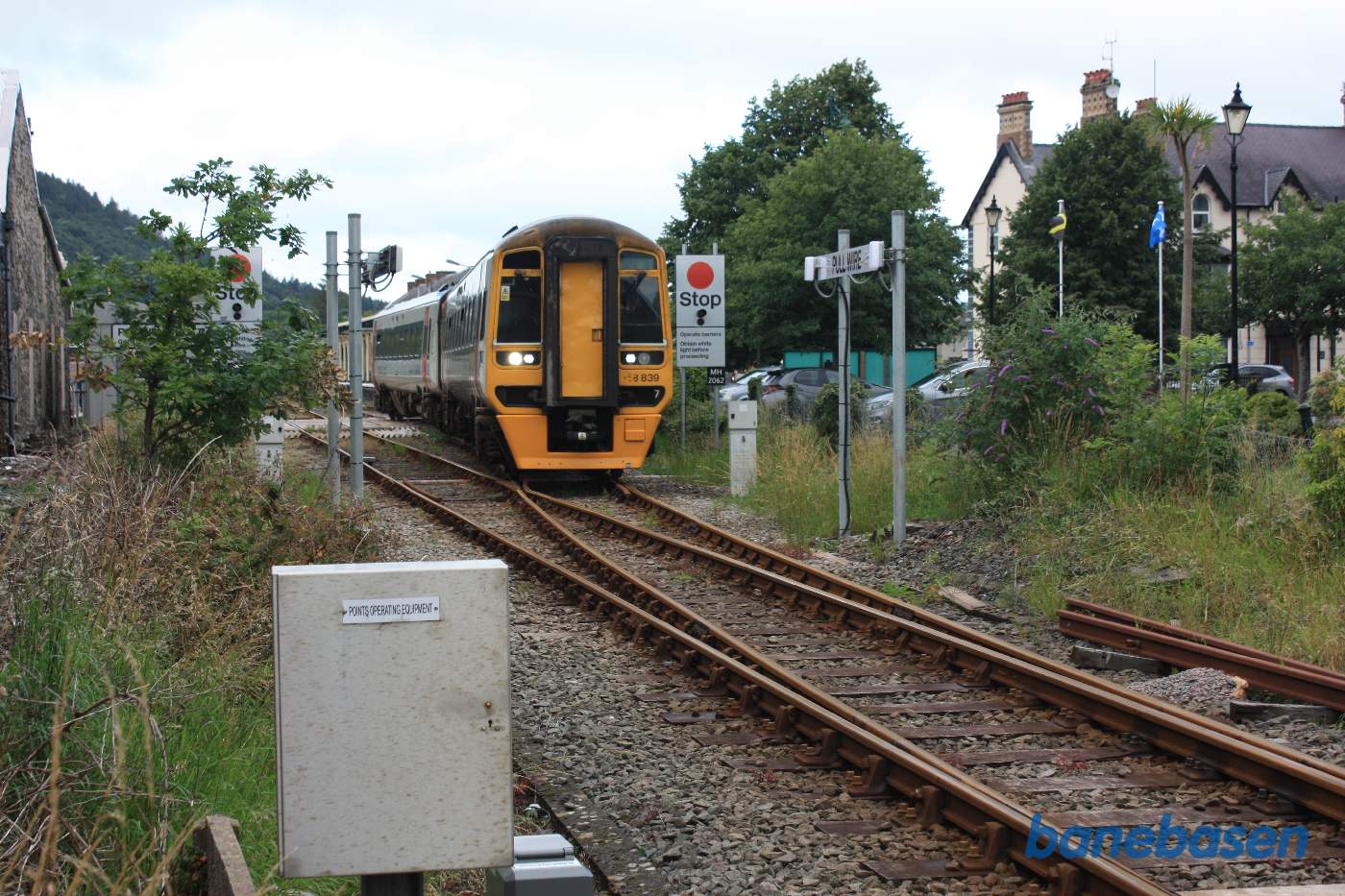 Toget på vej ud af stationen i retning mod Birmingham